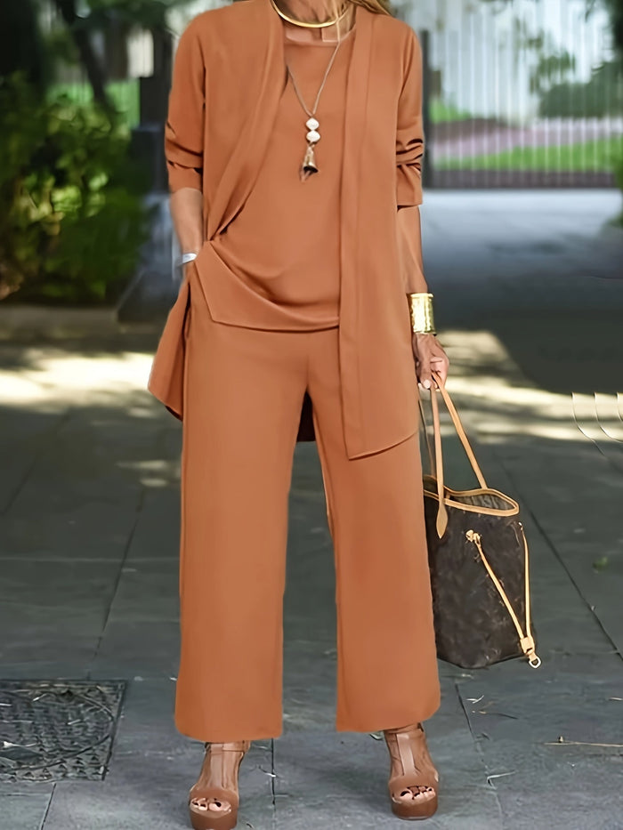 Women's Complete Three-Piece Blazer Pants Shirt