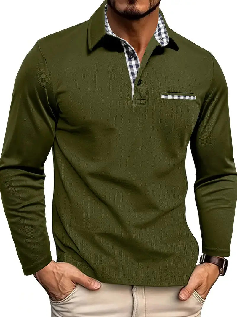 Men's Polo Long Sleeve | Zip Modern Casual