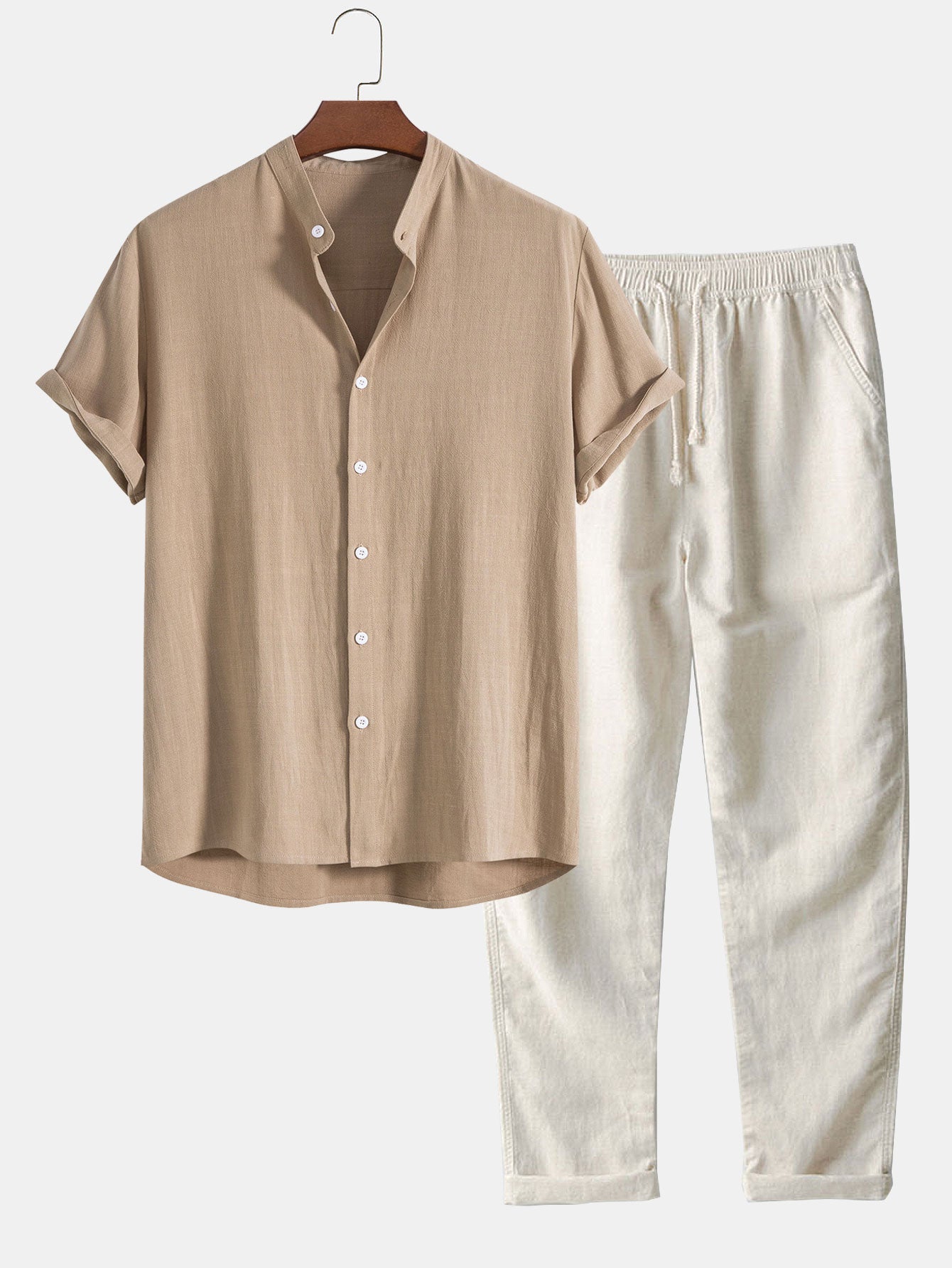 Men's summer outfit – Loose fit, 2-piece shirt and pants set