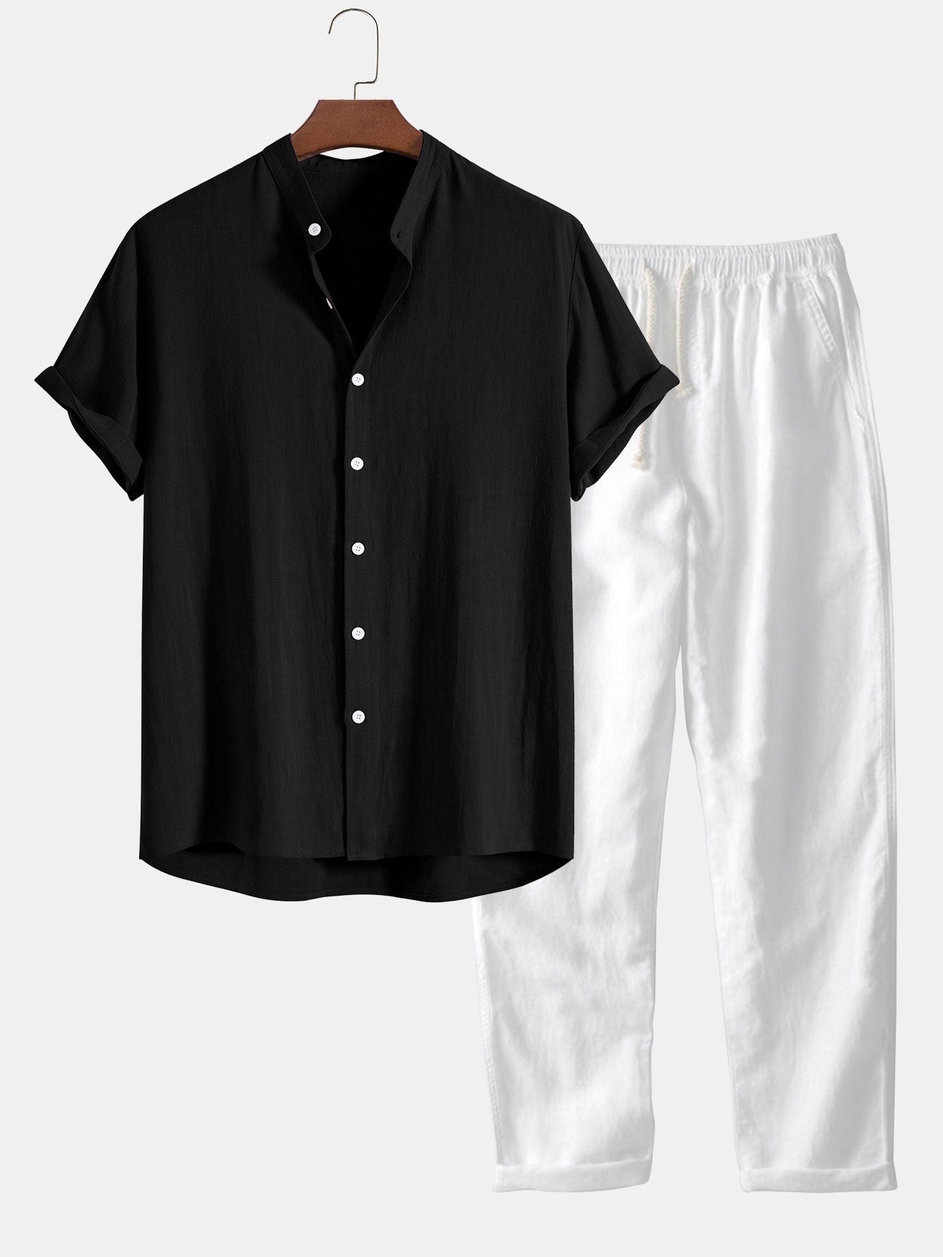 Men's summer outfit – Loose fit, 2-piece shirt and pants set