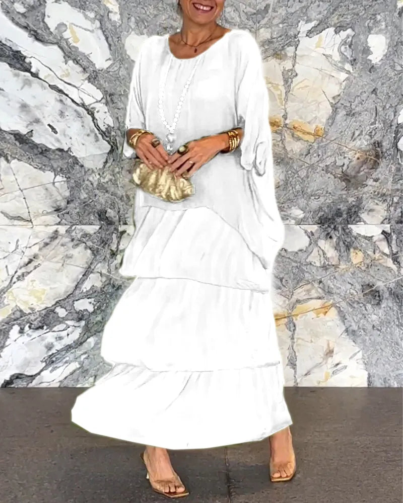 Women's maxi dress cotton loose comfortable