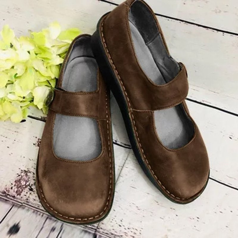 Women’s Mary Jane shoes suede adjustable strap