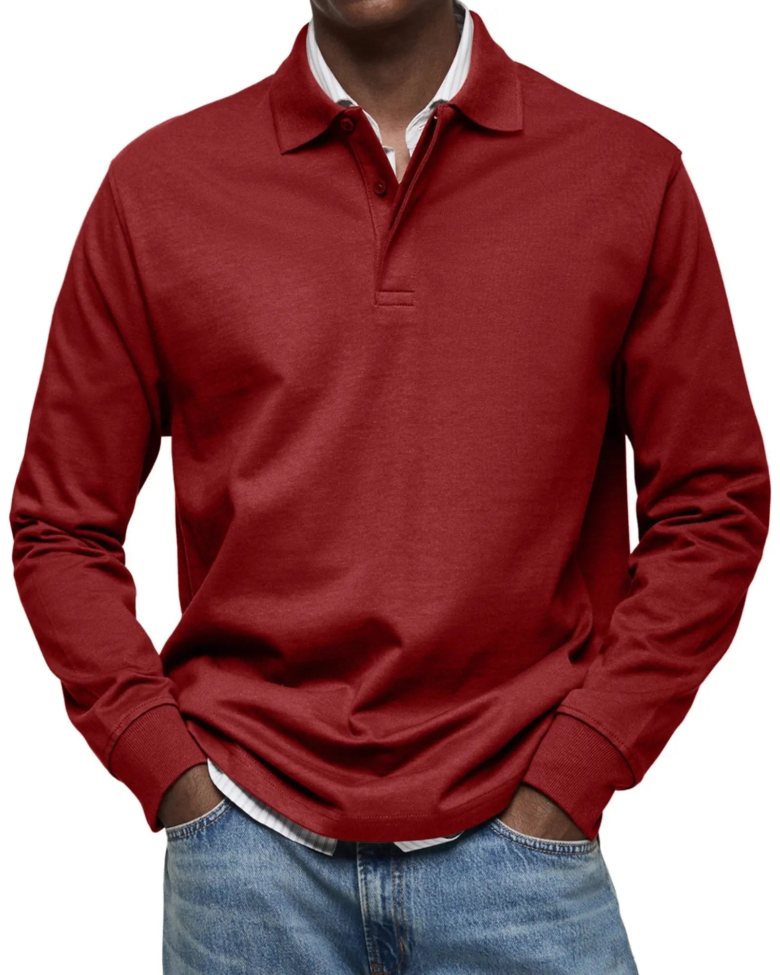 Men's Long Sleeve Polo | Classic Comfortable Style