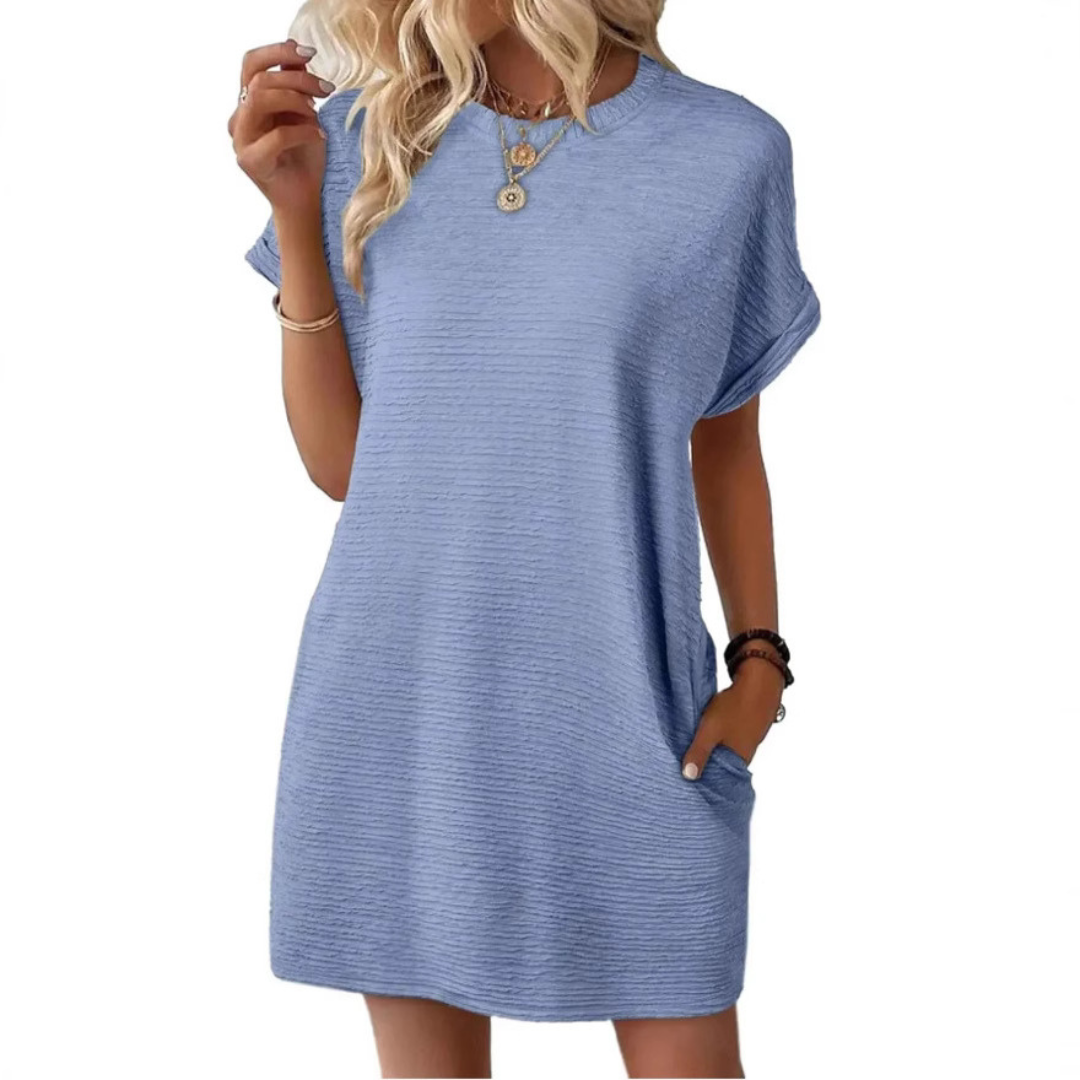 Women's Summer Dress A-line Round Neck with Pockets