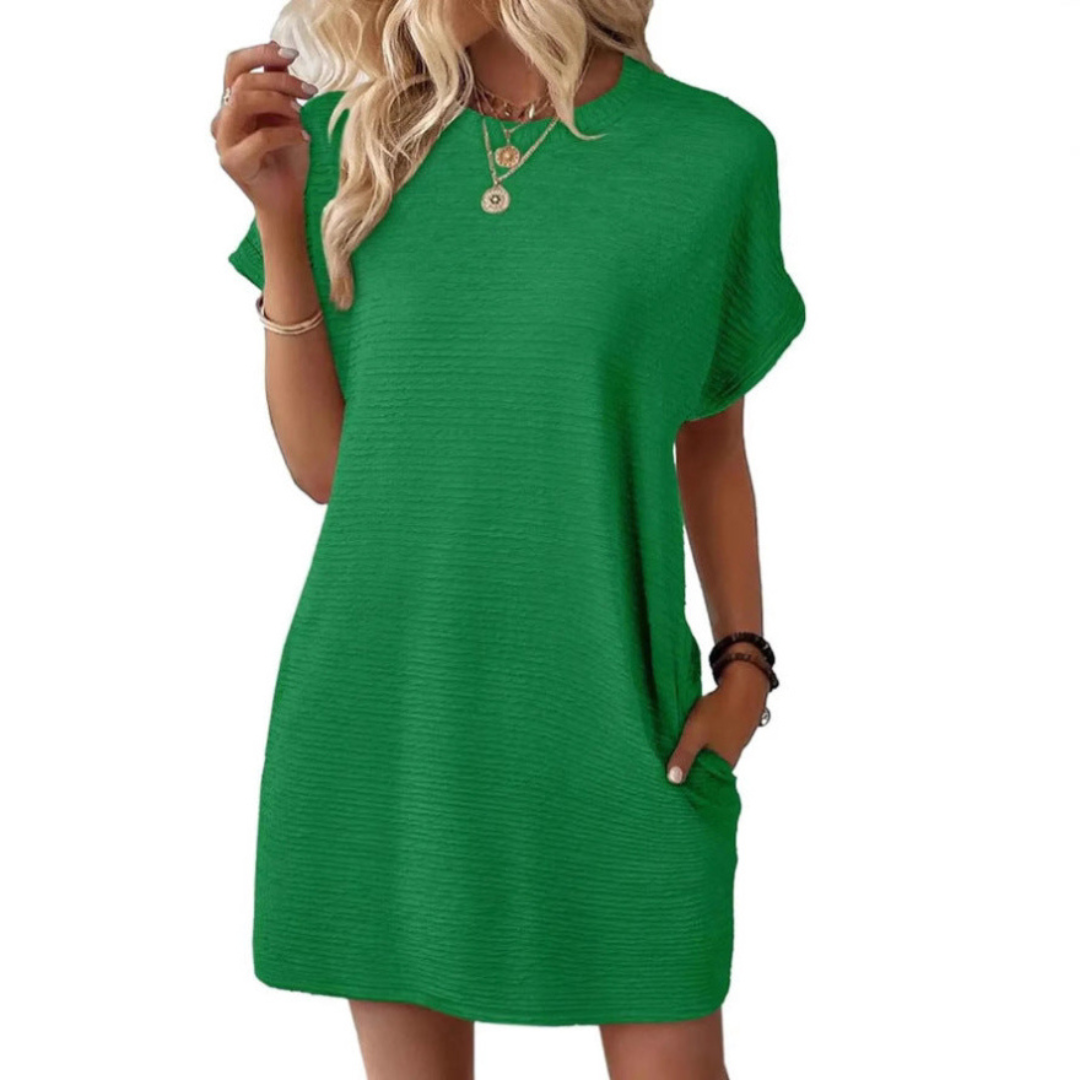 Women's Summer Dress A-line Round Neck with Pockets