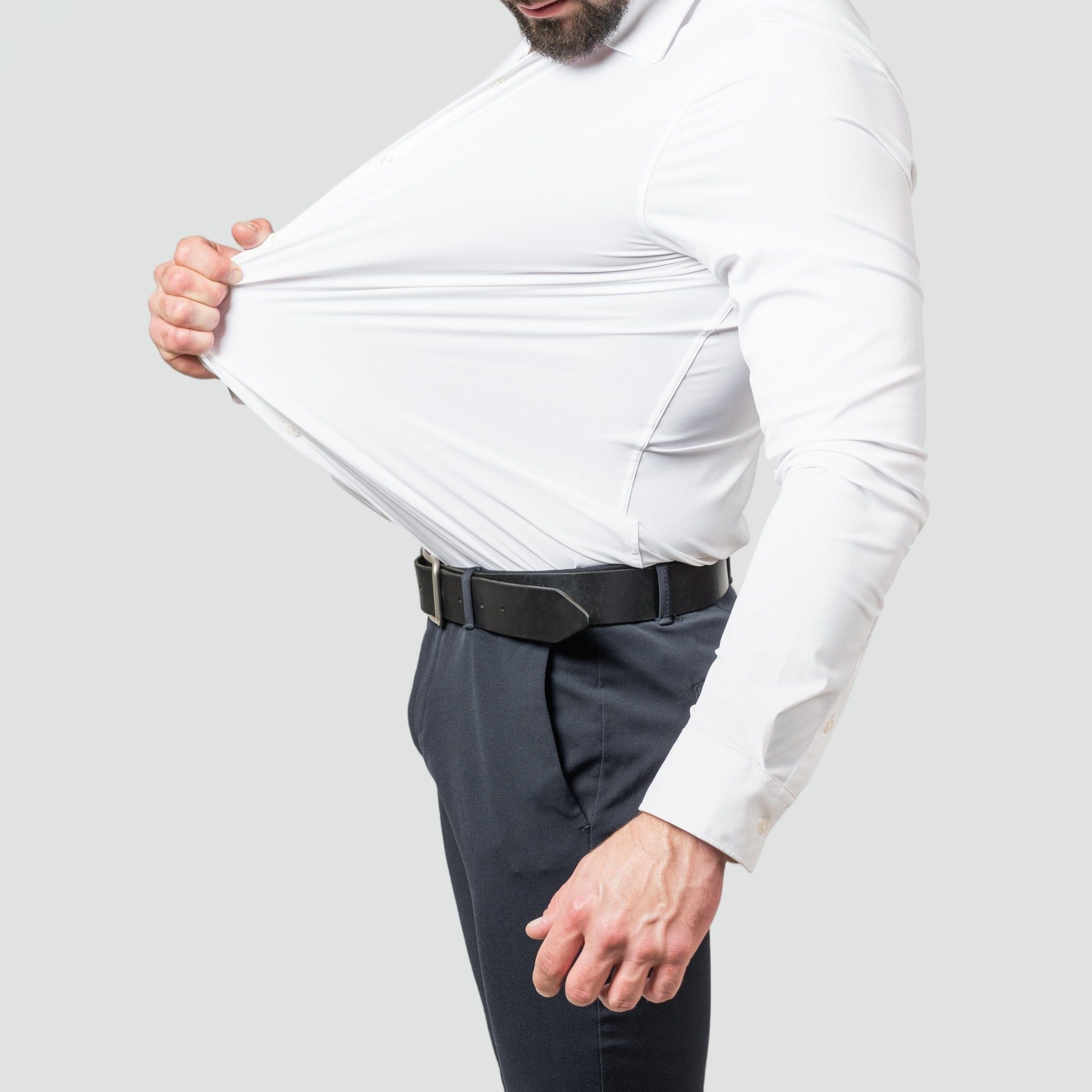 Men's shirt with buttons | Stretchy without ironing