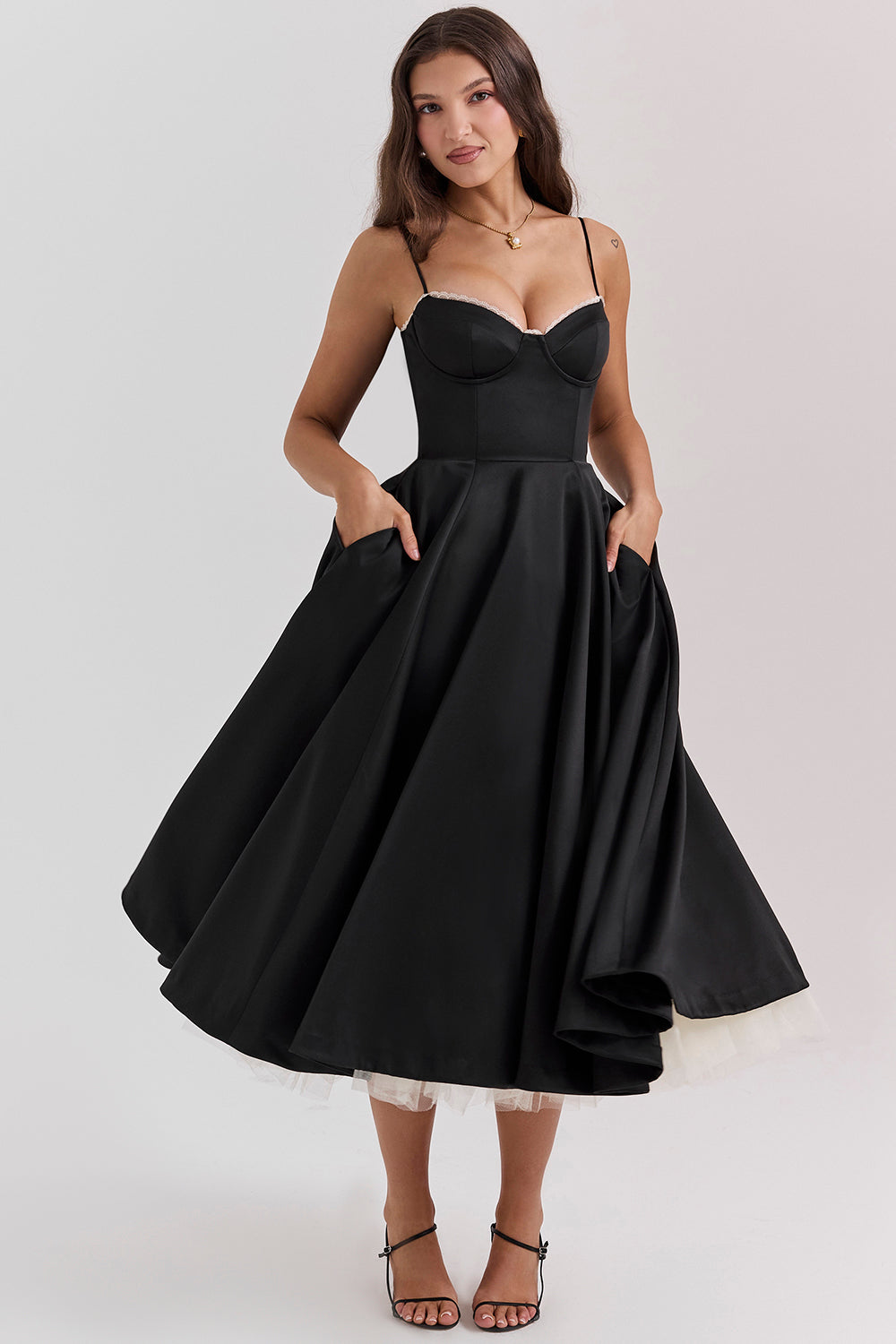 Midi Cocktail Dress Pink - Elegant for Women