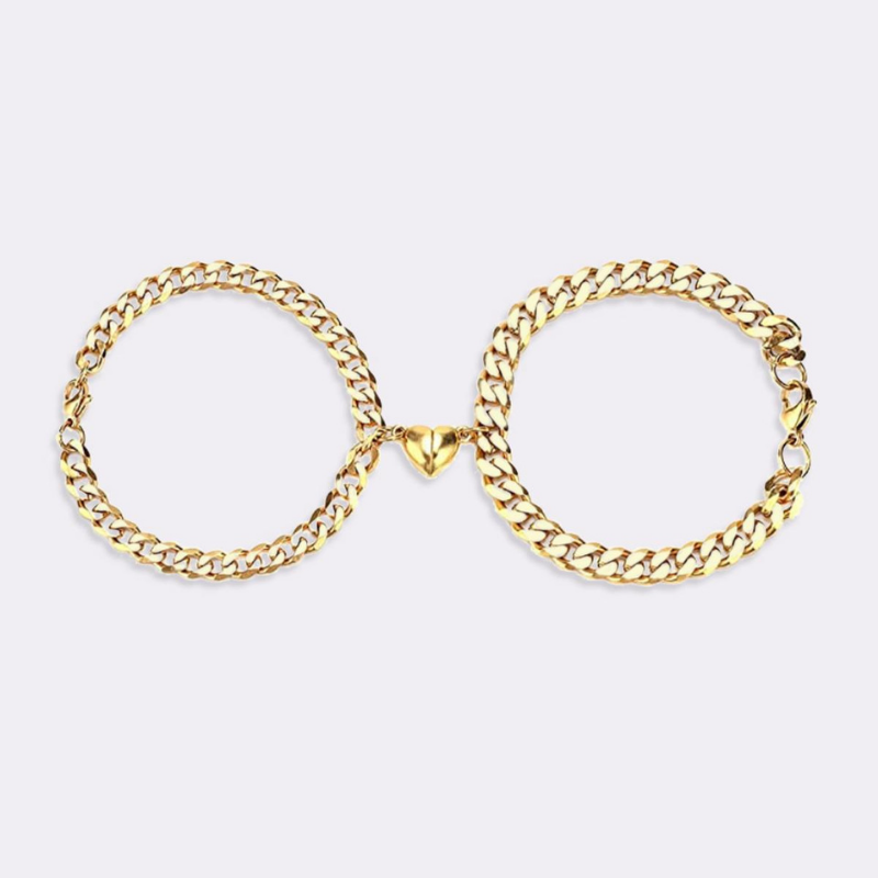 Magnetic couple bracelet stainless steel