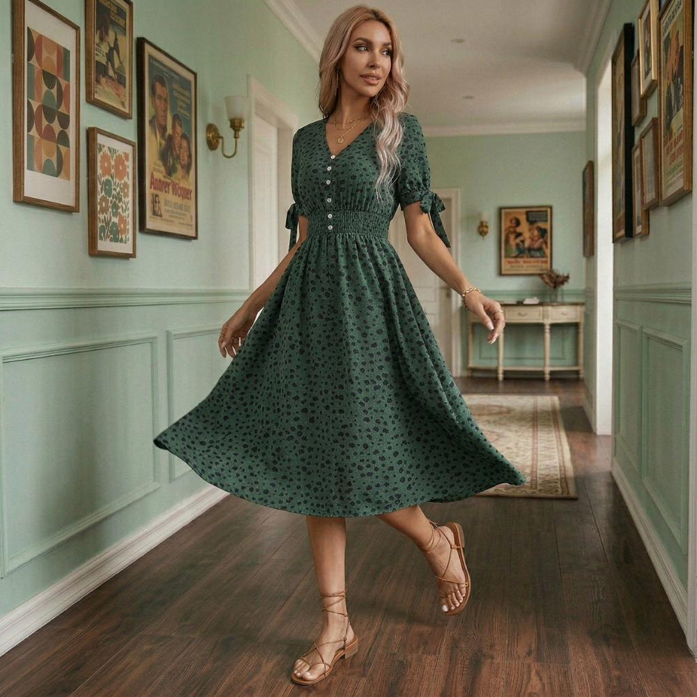 Polka Dot Dress | Women, Short Sleeve | Vintage-Inspired Style