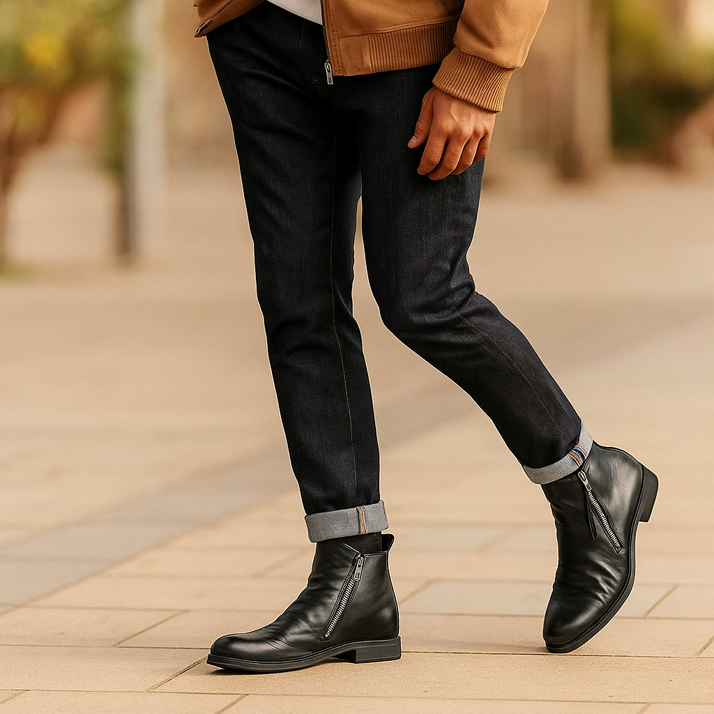 Men's leather boots for casual occasions