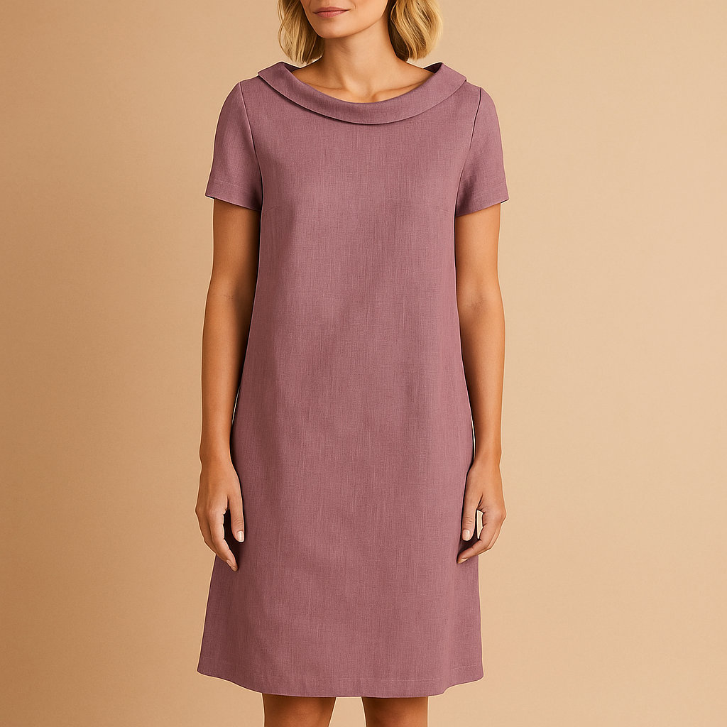 Linen Dress Women's Knee-Length with Pockets Casual