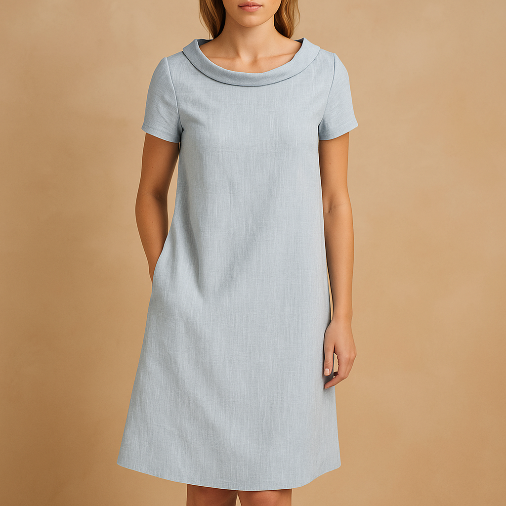 Linen Dress Women's Knee-Length with Pockets Casual