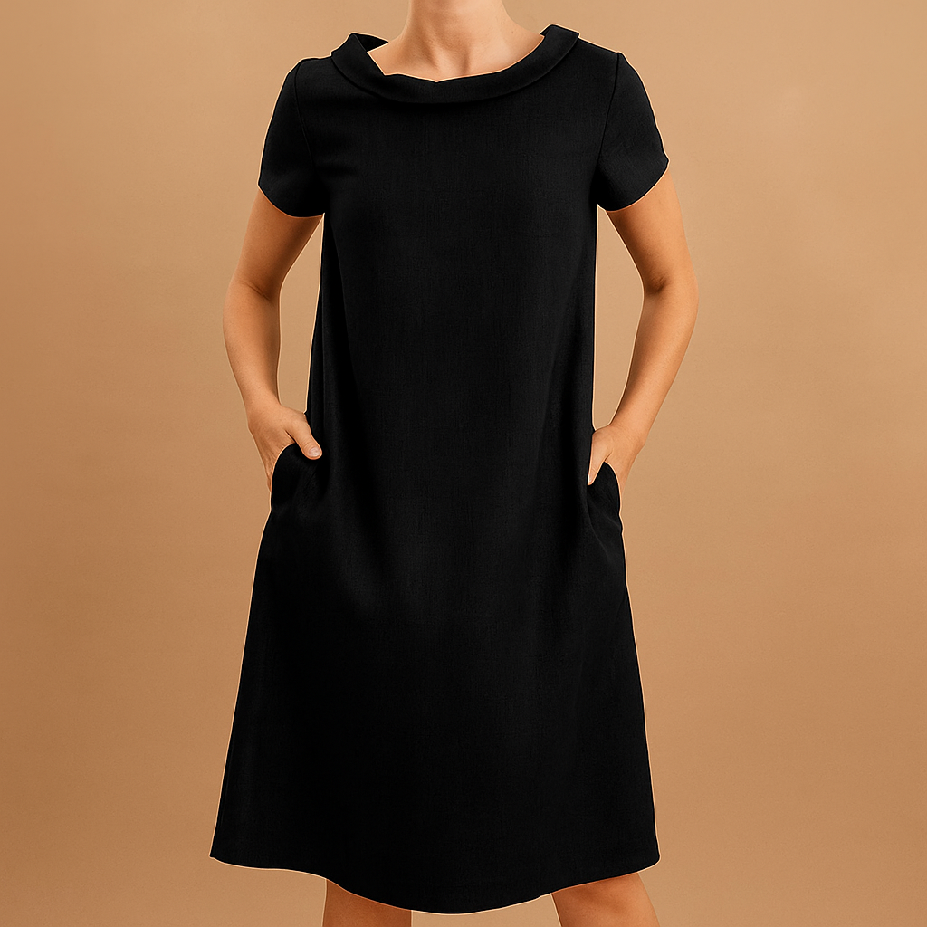 Linen Dress Women's Knee-Length with Pockets Casual