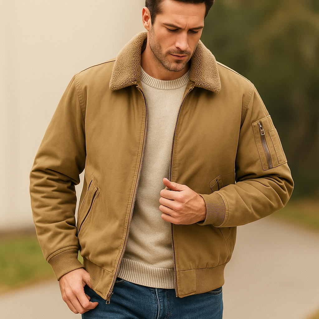 Men's Bomber Jacket with Lining Pilot Style