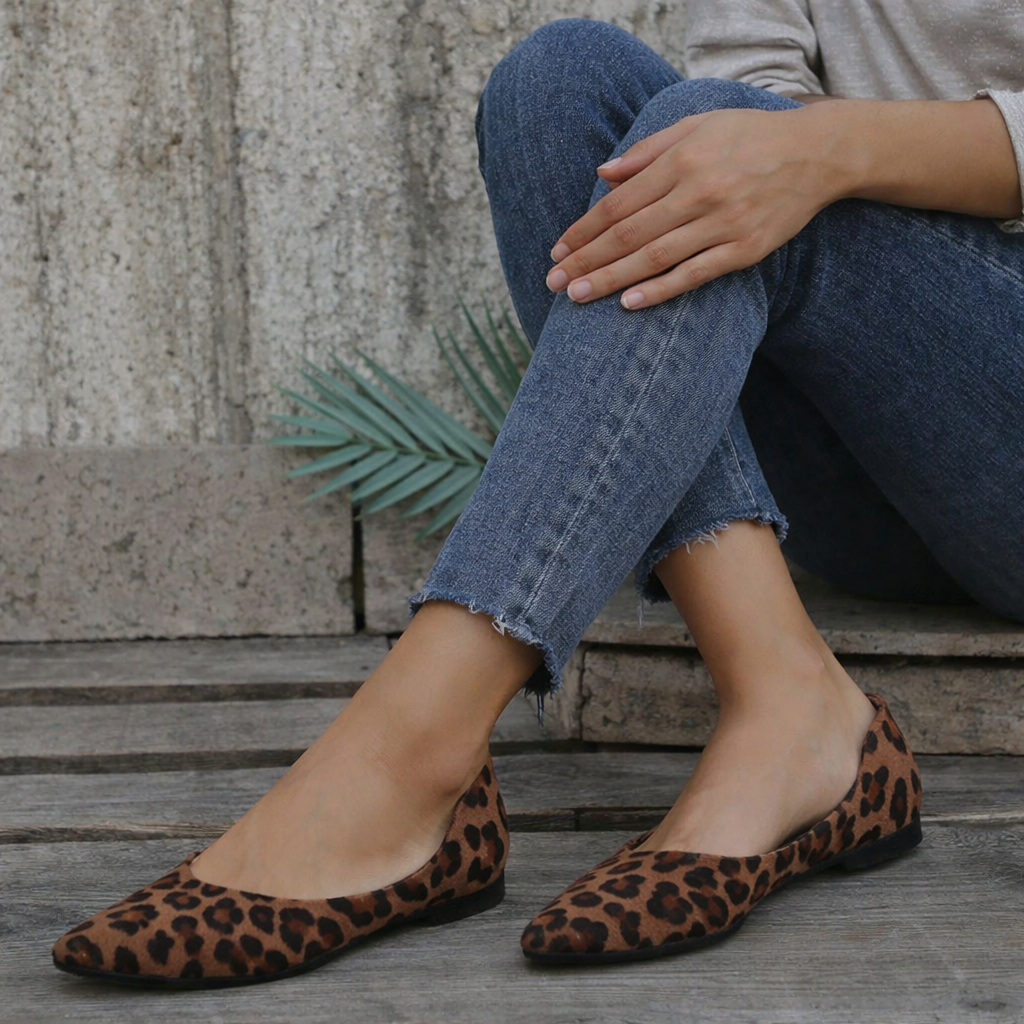 Women's ballet shoes | Leopard print | Elegant slip-on style
