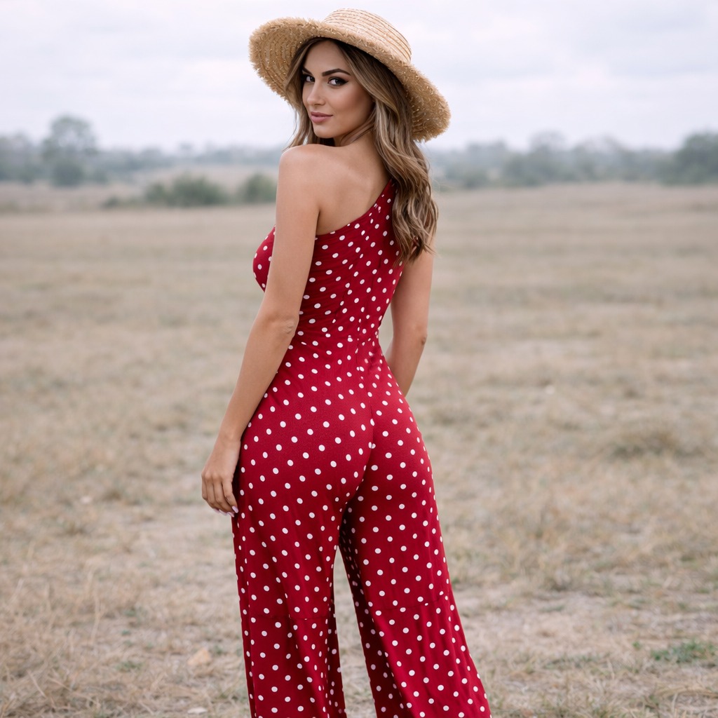 Polka Dot Dress | Asymmetric Design | Lightweight Fabric