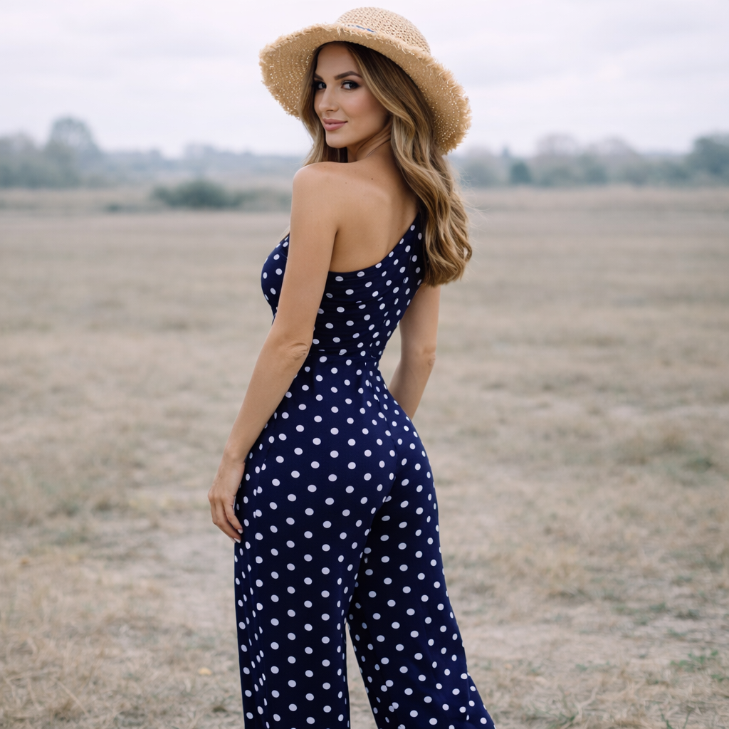 Polka Dot Dress | Asymmetric Design | Lightweight Fabric
