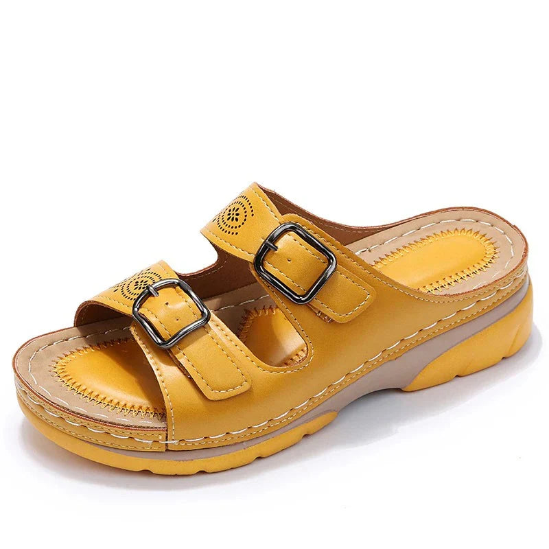 Women's Orthopedic Leather Sandals | Adjustable Buckles