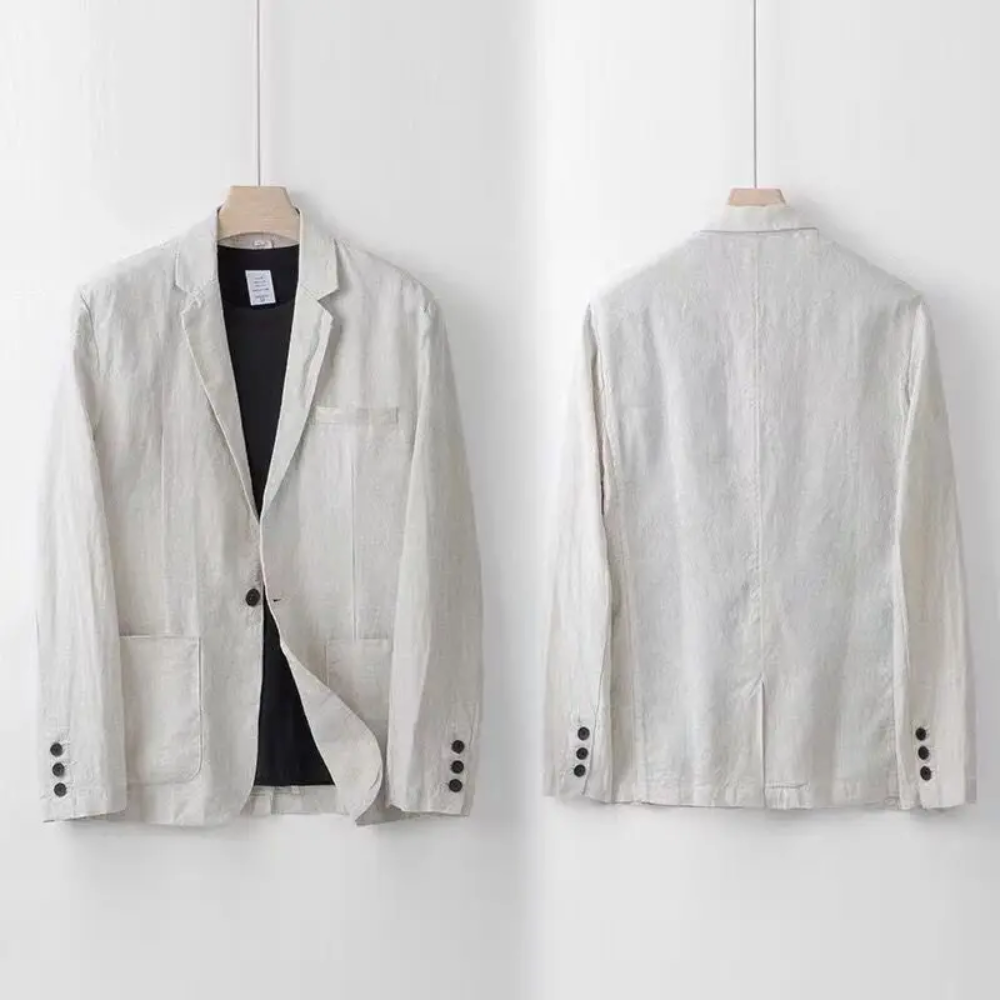 Men's linen shirt | Summer, lightweight | Beige, gray, dark blue