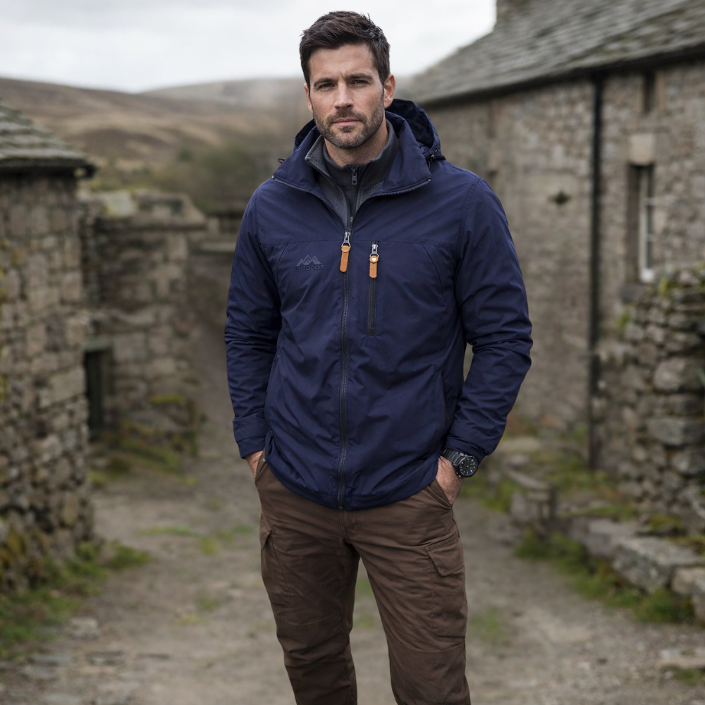 Men's waterproof outdoor jacket windproof for hiking