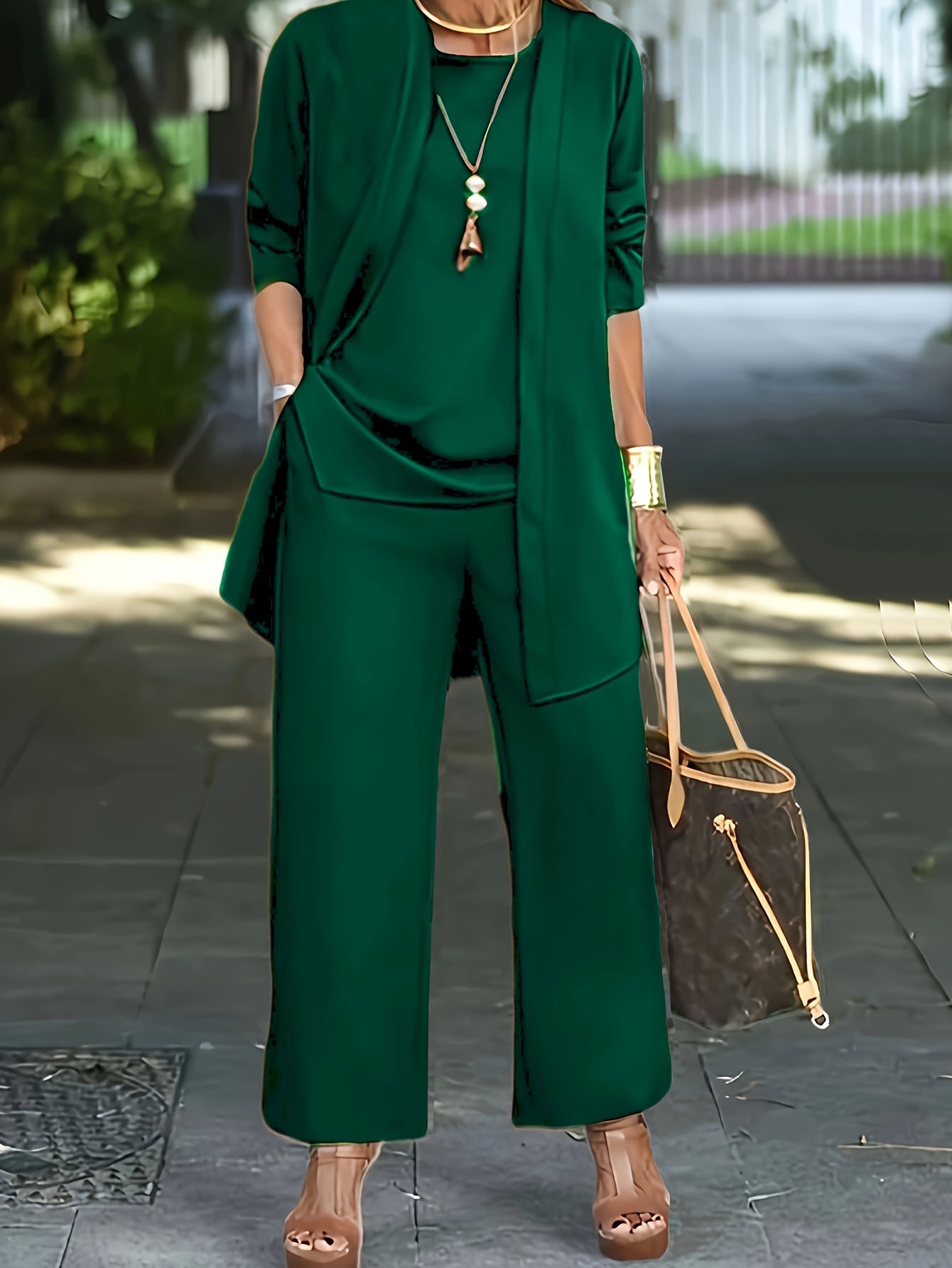 Women's Complete Three-Piece Blazer Pants Shirt