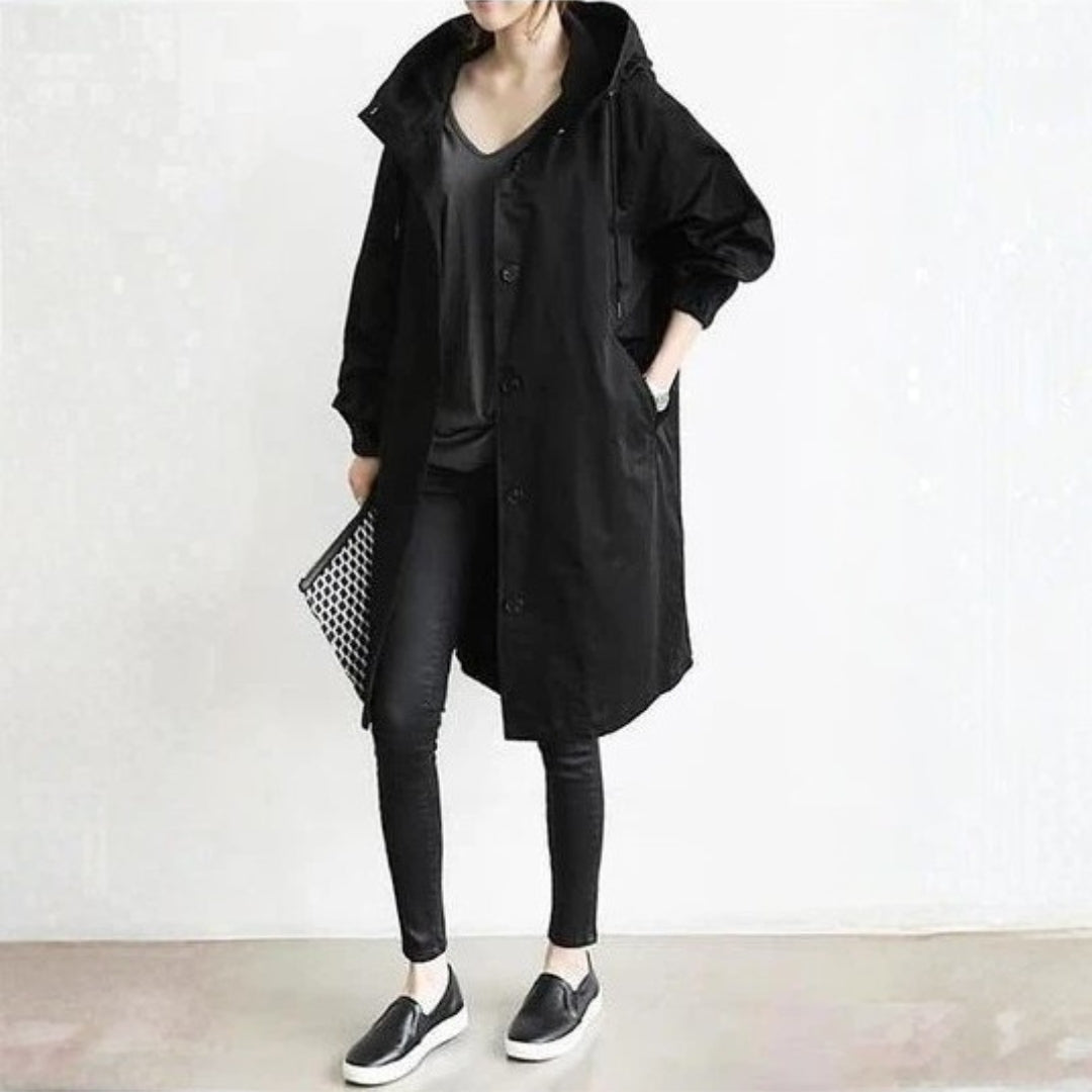 Women's Long Coat | Buttoned, Street Style | Beige, Gray, Black