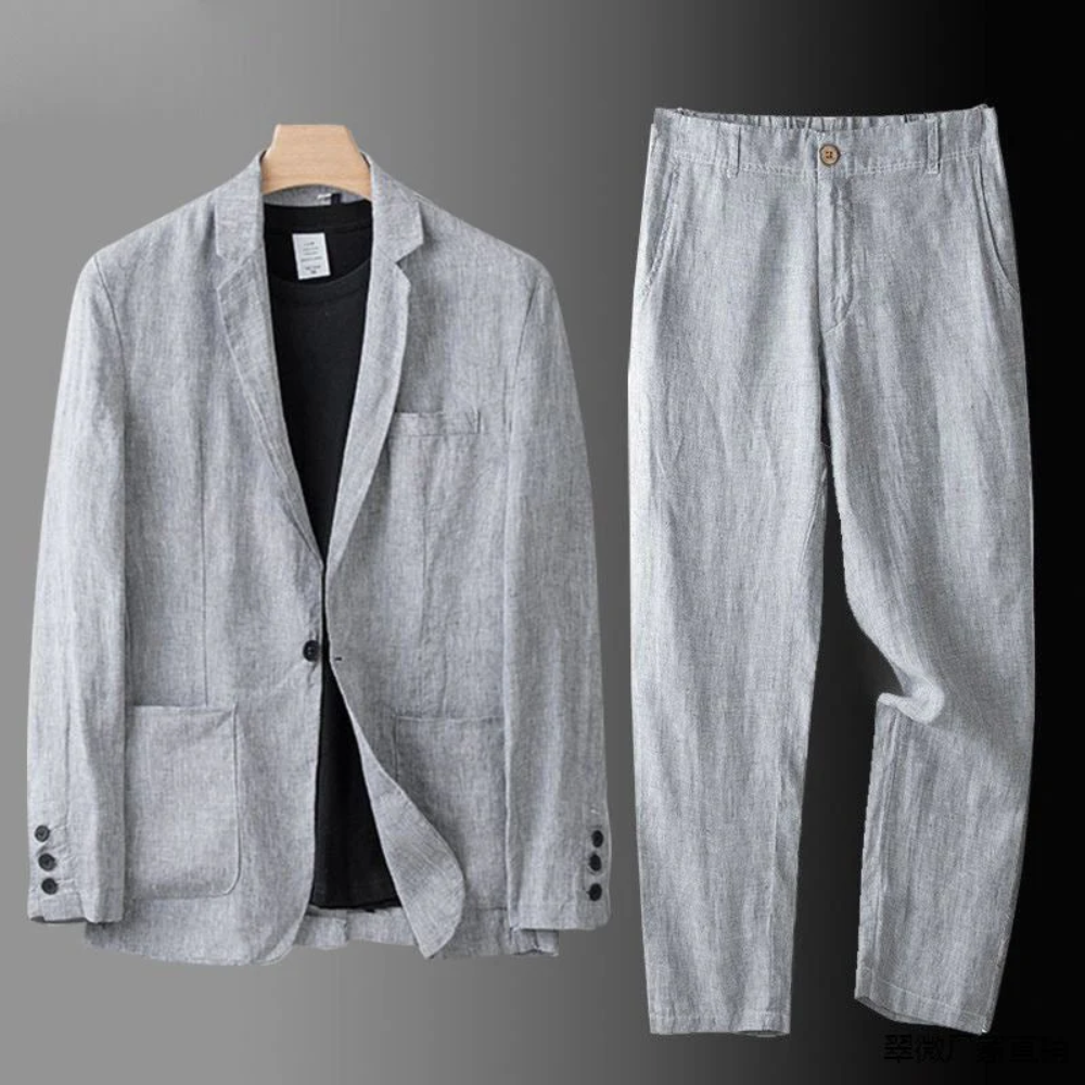 Men's linen shirt | Summer, lightweight | Beige, gray, dark blue