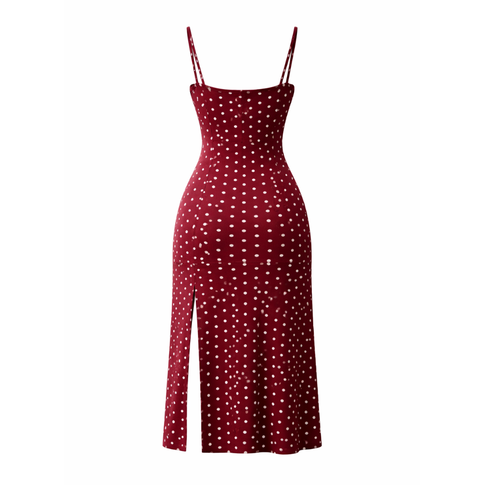Midi Dress | Polka Dot Pattern, Retro Style | Elegant Look for Women