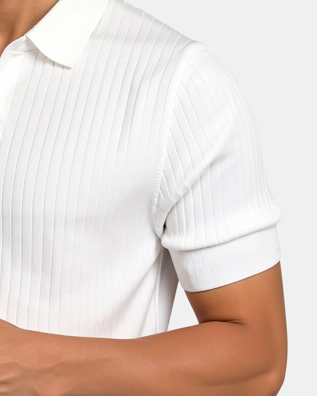 Men's Turtleneck Shirt | White, Short Sleeve | Minimalist