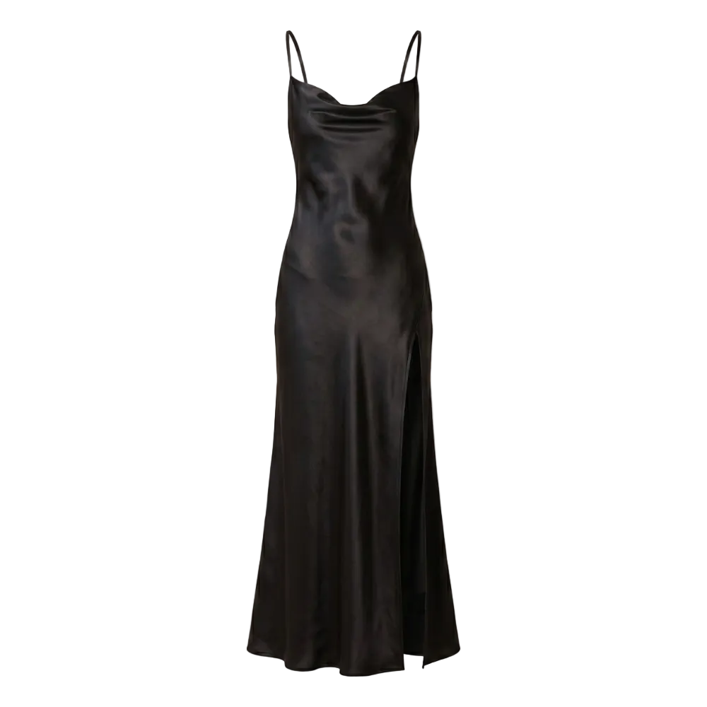 Silk dress | Long women's elegant dress | Side slit