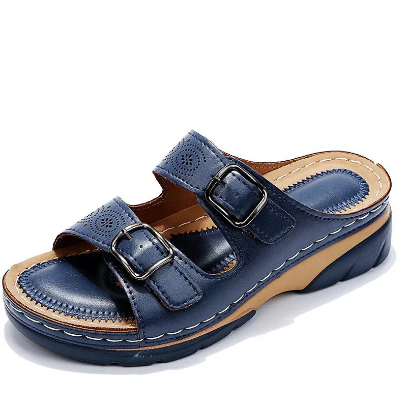 Women's Orthopedic Leather Sandals | Adjustable Buckles