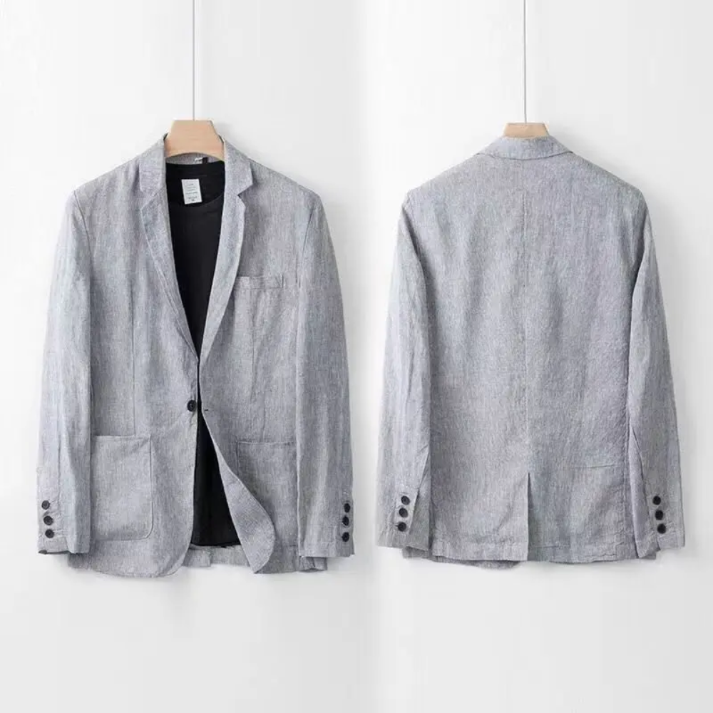 Men's linen shirt | Summer, lightweight | Beige, gray, dark blue