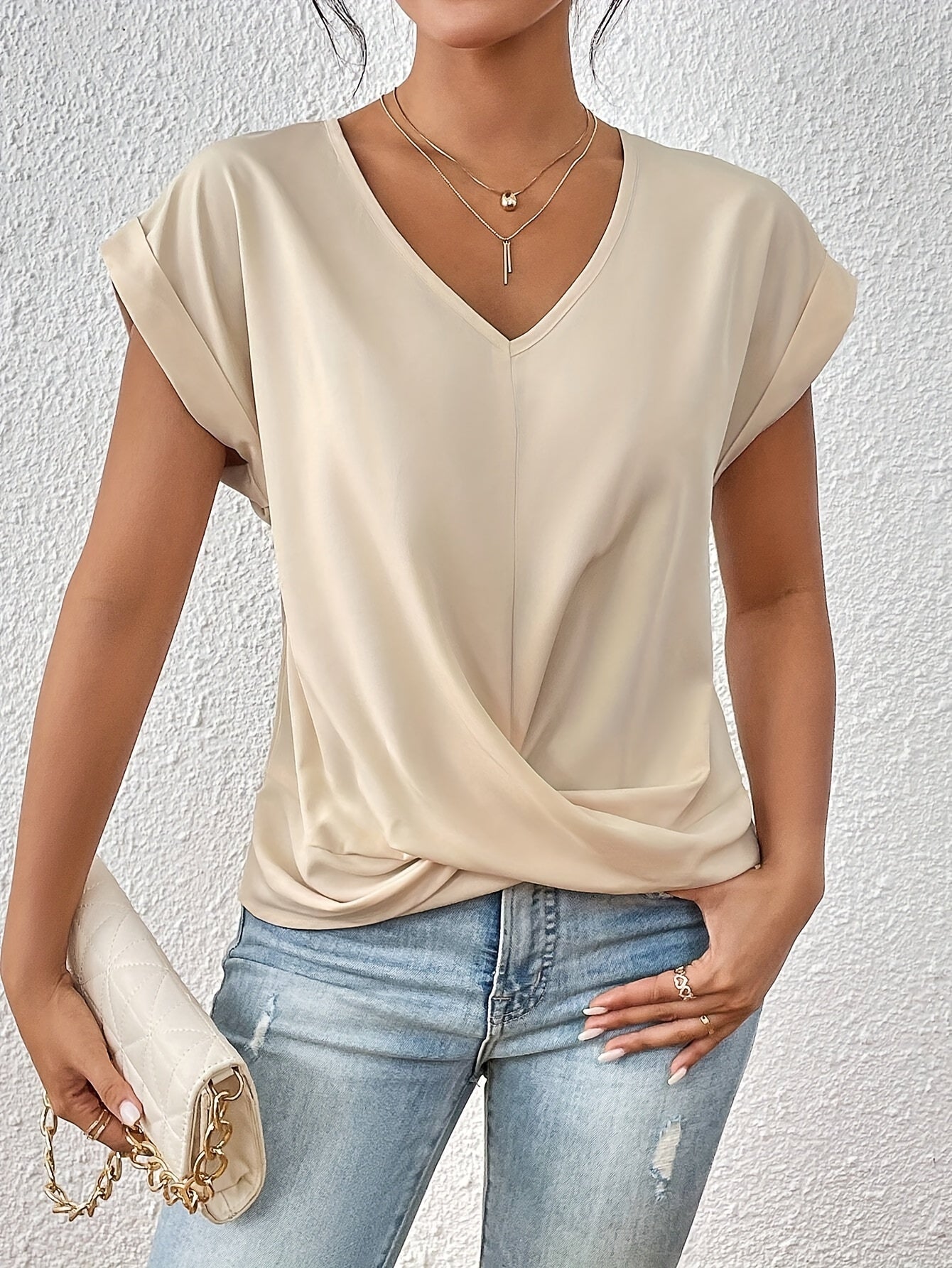 Women's T-shirt | Heart neckline, stylish | Comfortable and light