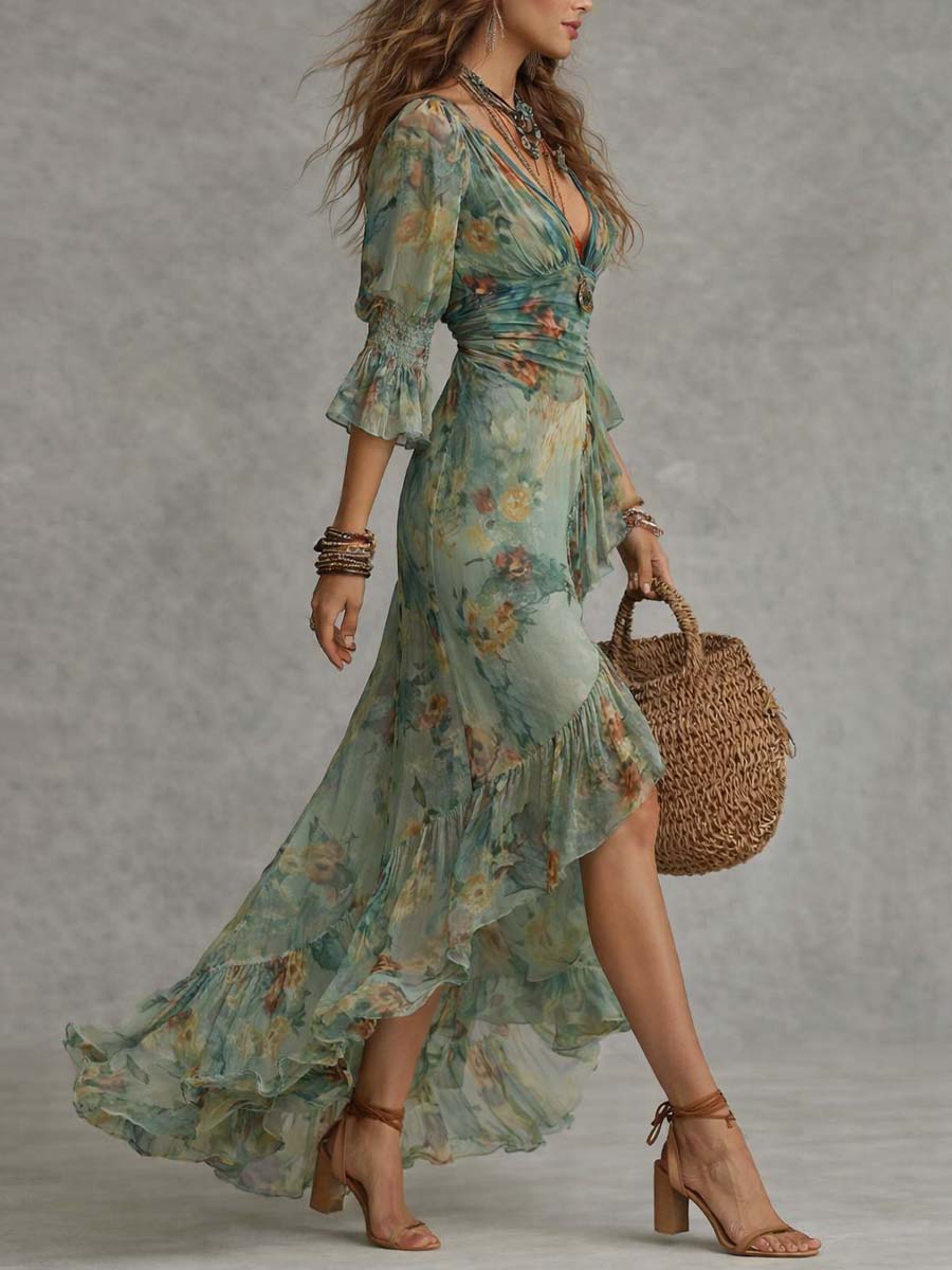 Wrap Dress in Sage