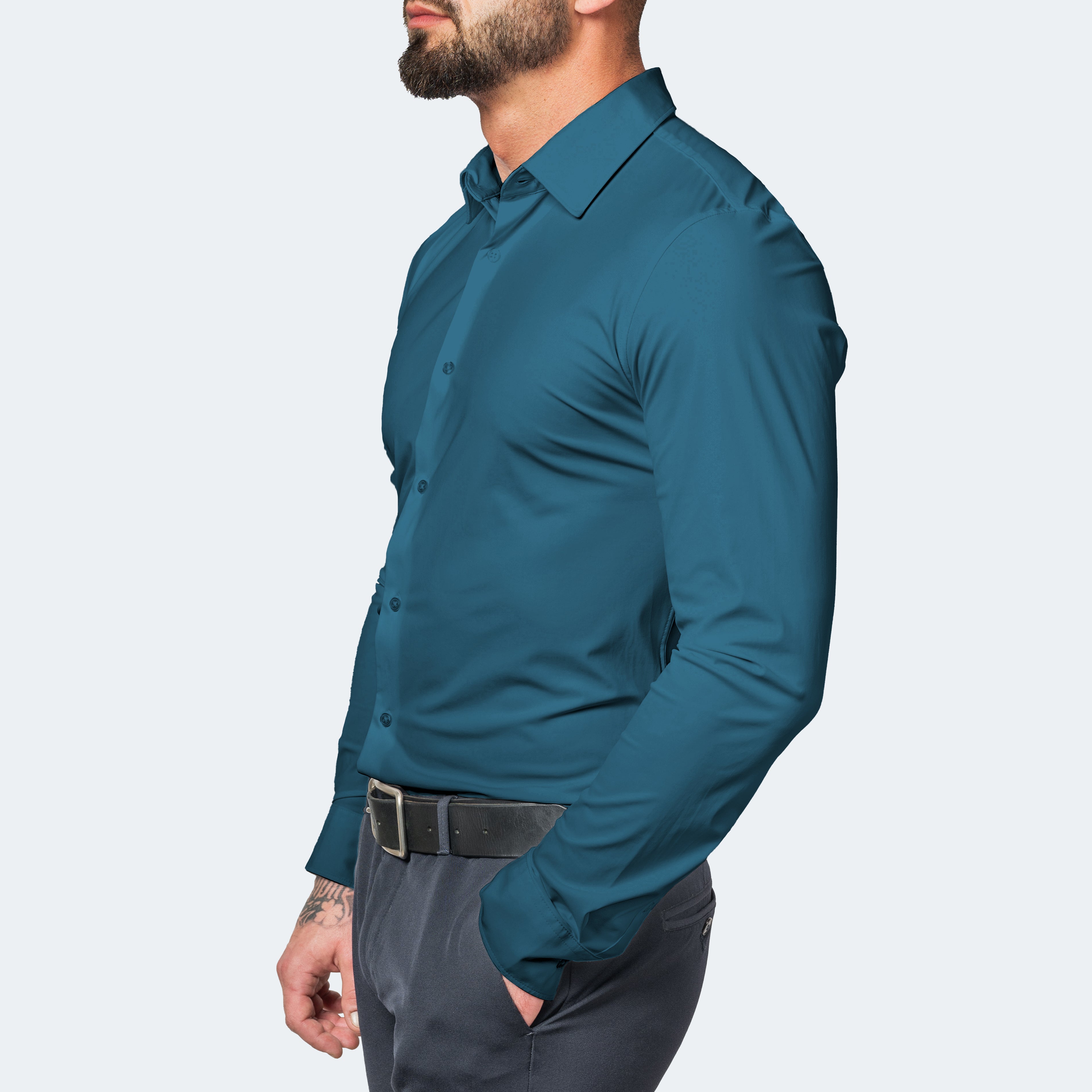 Men's shirt with buttons | Stretchy without ironing