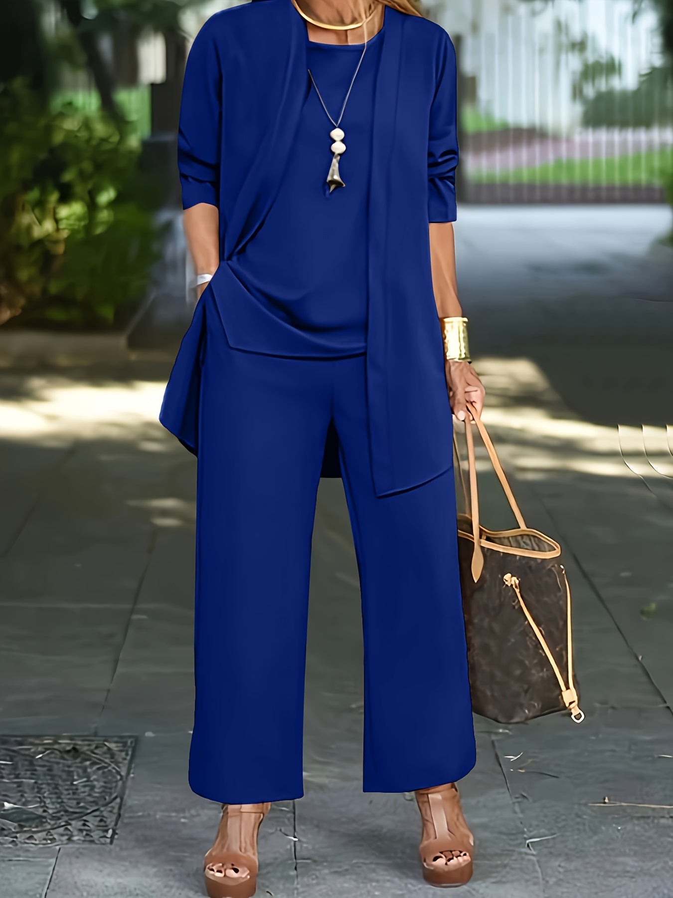 Women's Complete Three-Piece Blazer Pants Shirt