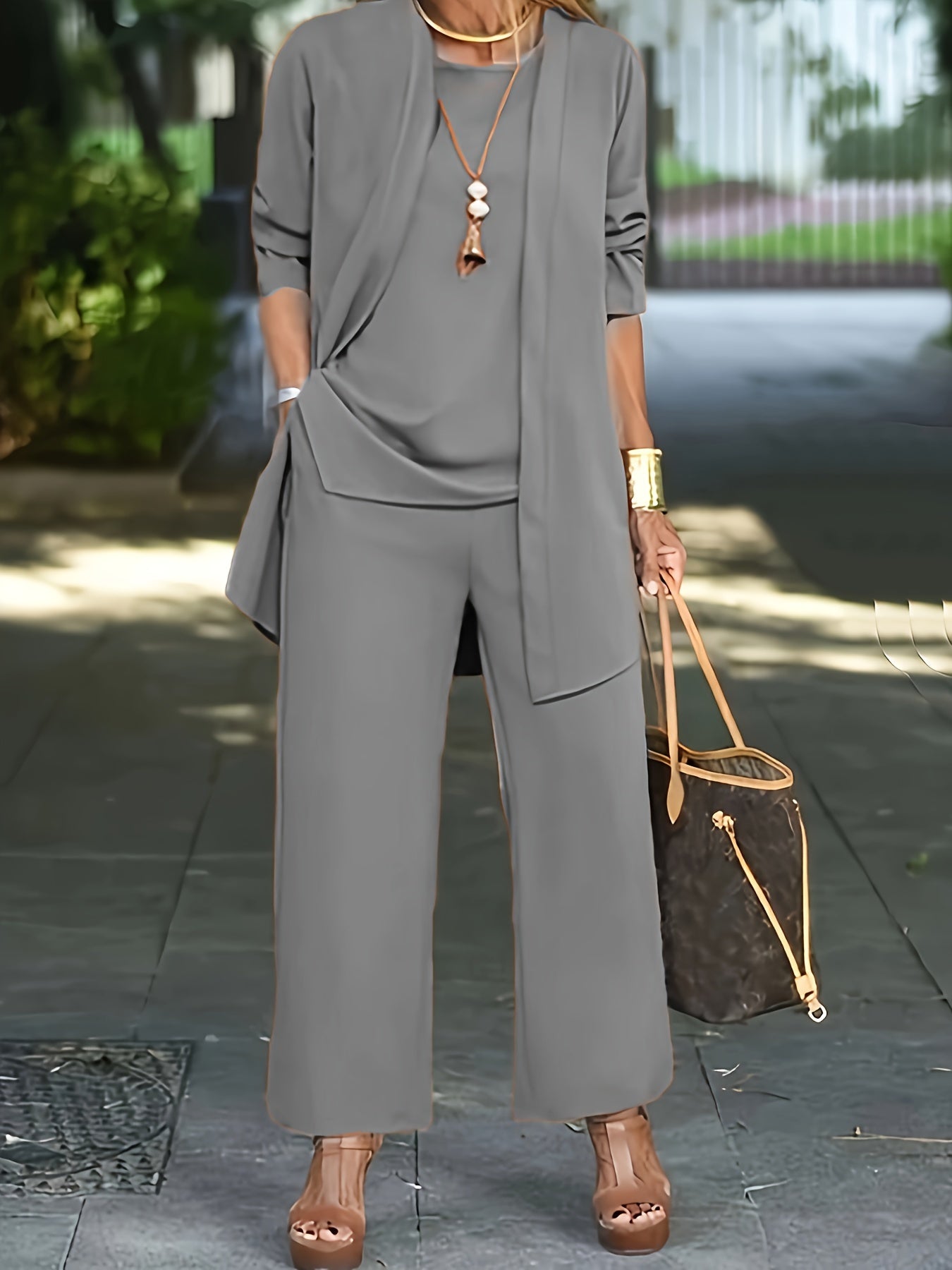 Women's Complete Three-Piece Blazer Pants Shirt