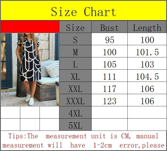 Dress with V-neck - Short sleeves - Angela