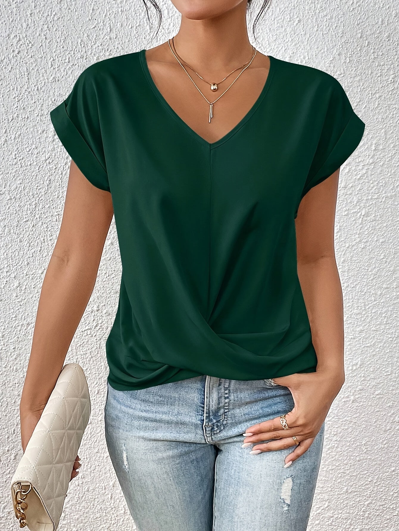 Women's T-shirt | Heart neckline, stylish | Comfortable and light