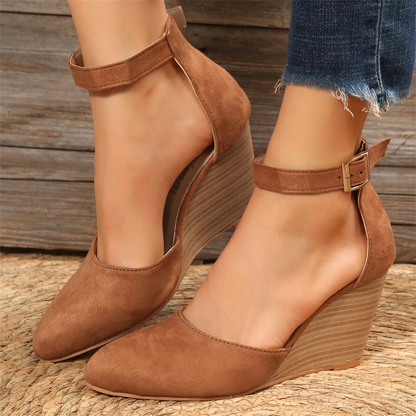 Women's Elevated High Heels | Closed Toe Suede | Matte Finish