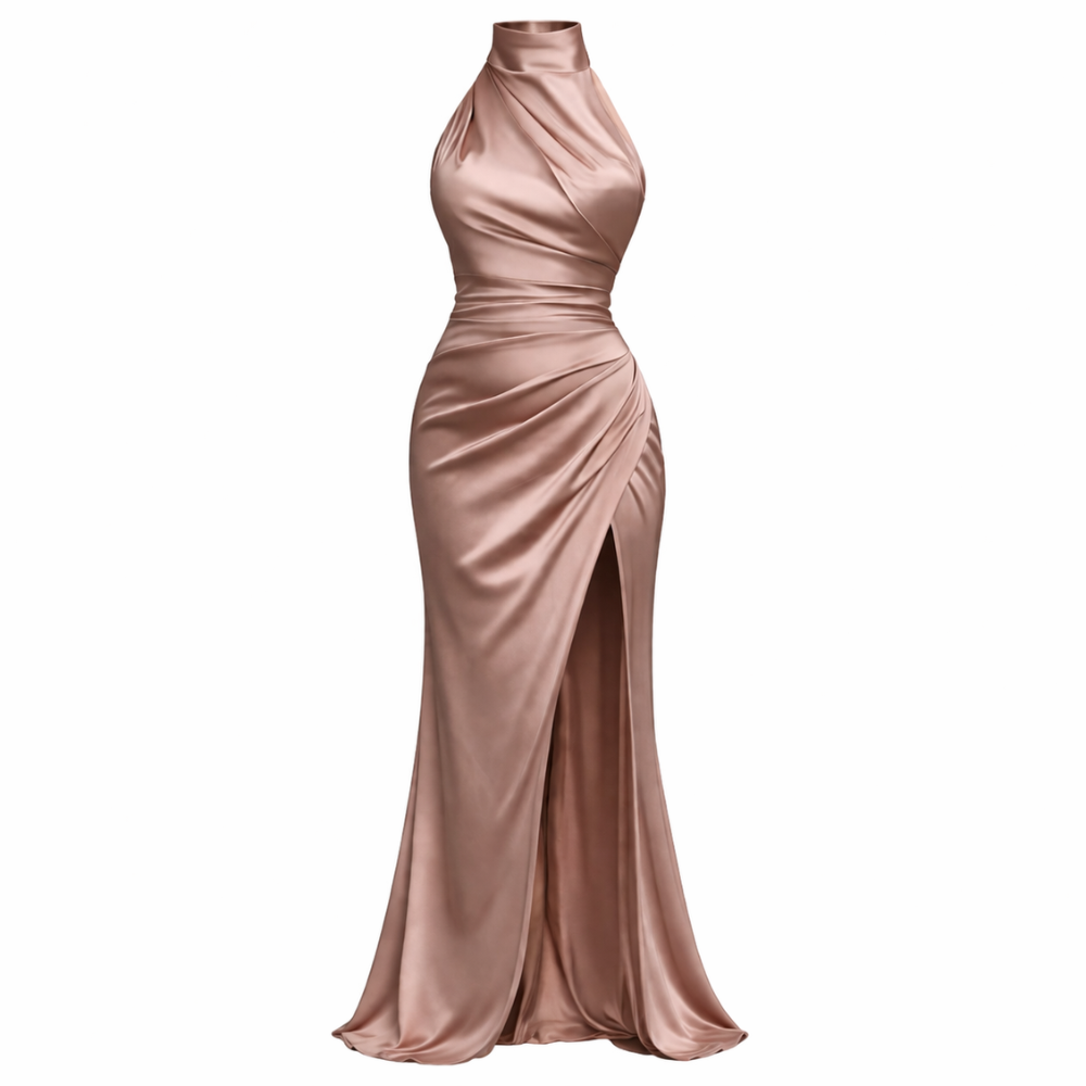 Women's evening gown | Long neckline, urban style