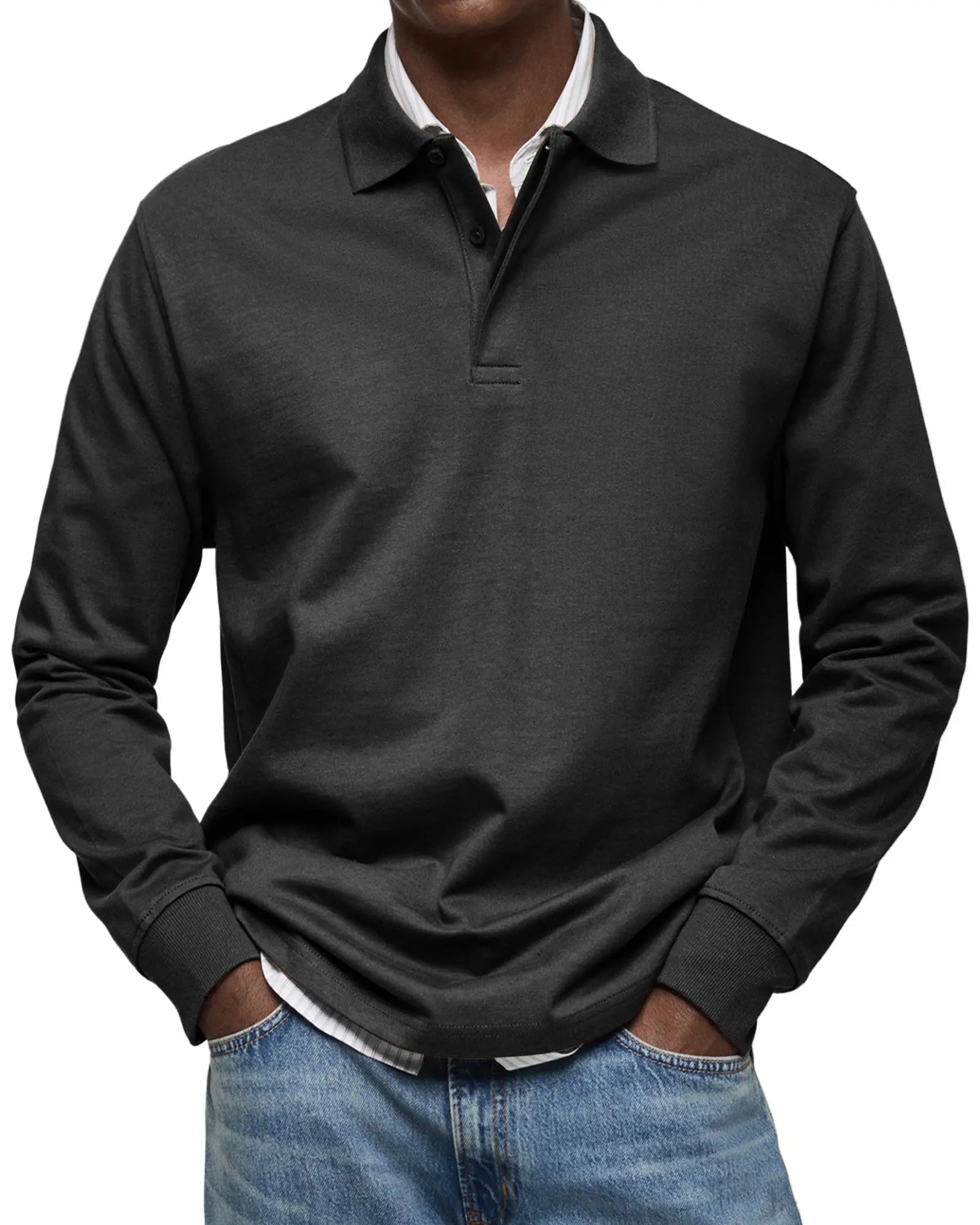 Men's Long Sleeve Polo | Classic Comfortable Style