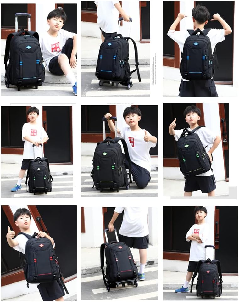 School backpack on wheels for boys – Convertible trolley backpack