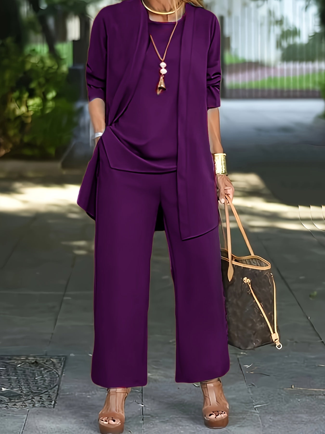 Women's Complete Three-Piece Blazer Pants Shirt