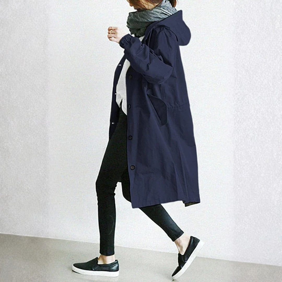 Women's Long Coat | Buttoned, Street Style | Beige, Gray, Black
