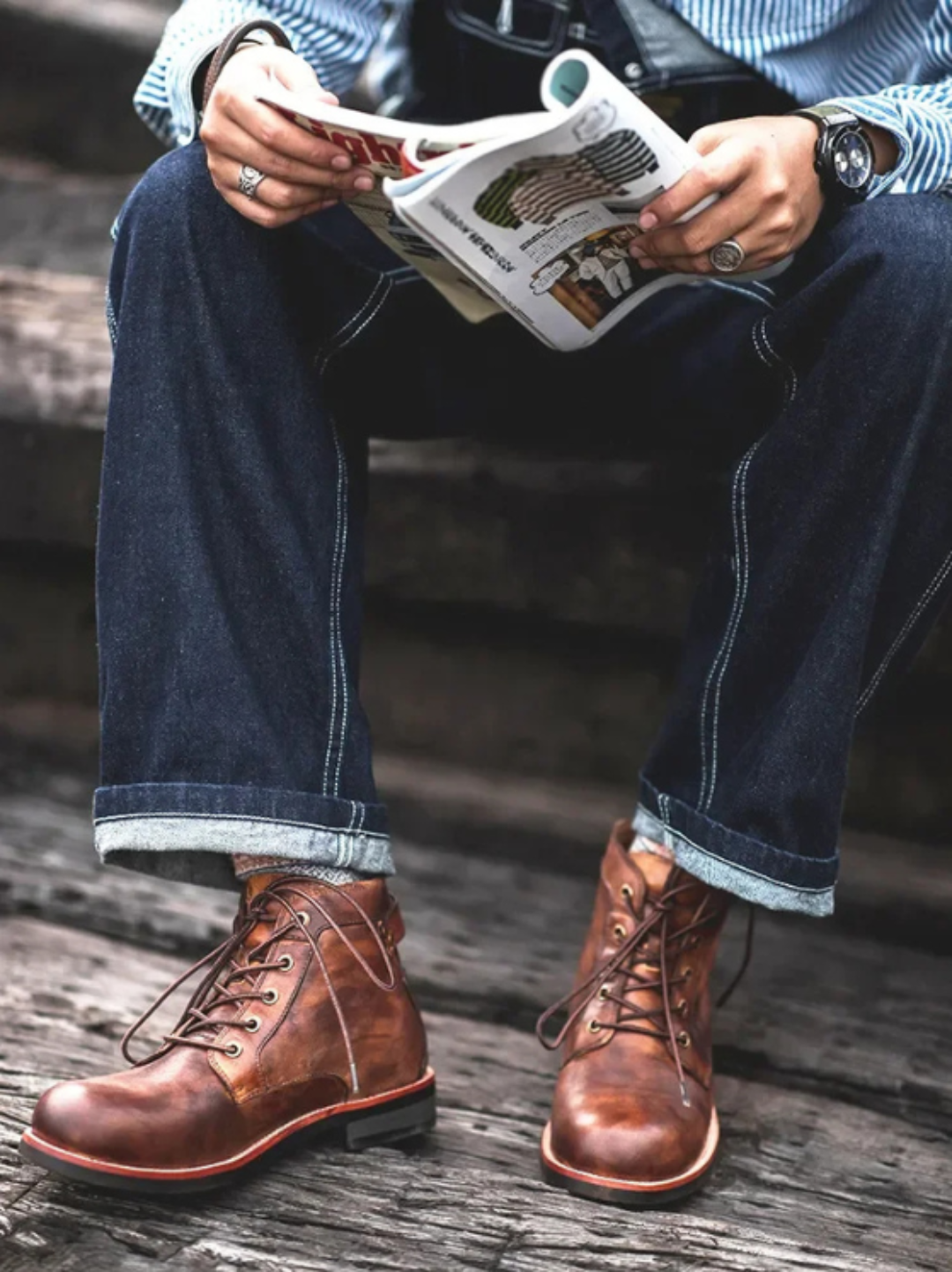 Lace-up shoes men's vegan microfiber