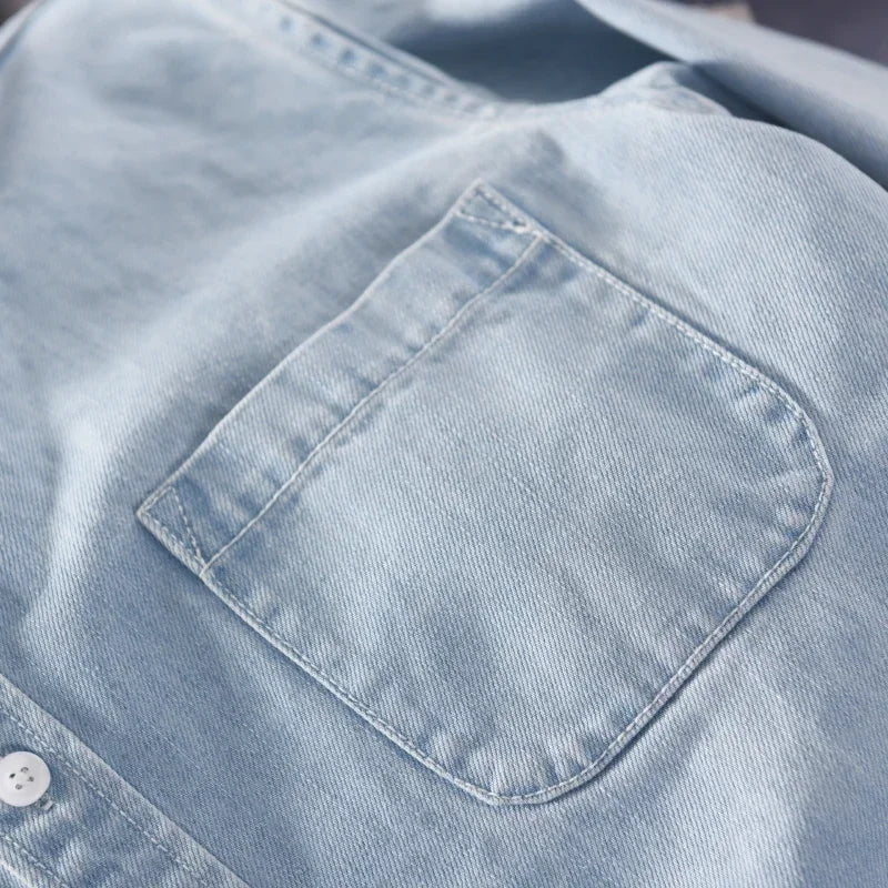 Men's denim shirt | Long-sleeved, button-up | Casual denim dress shirt