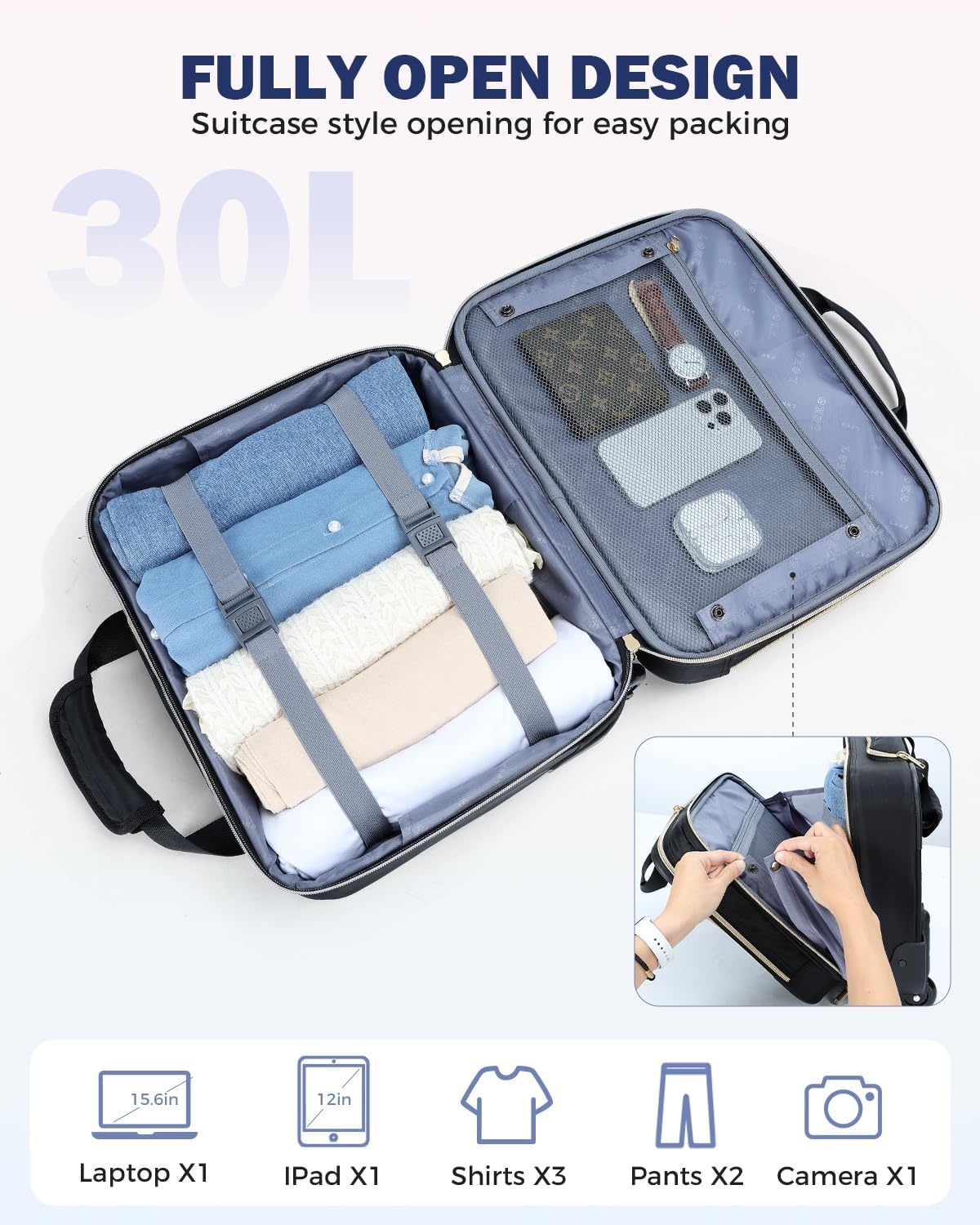 Laptop suitcase | 15.6 inches, waterproof, airplane approved