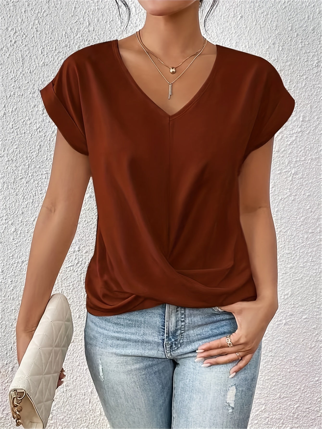 Women's T-shirt | Heart neckline, stylish | Comfortable and light