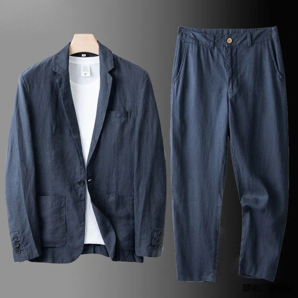Men's linen shirt | Summer, lightweight | Beige, gray, dark blue